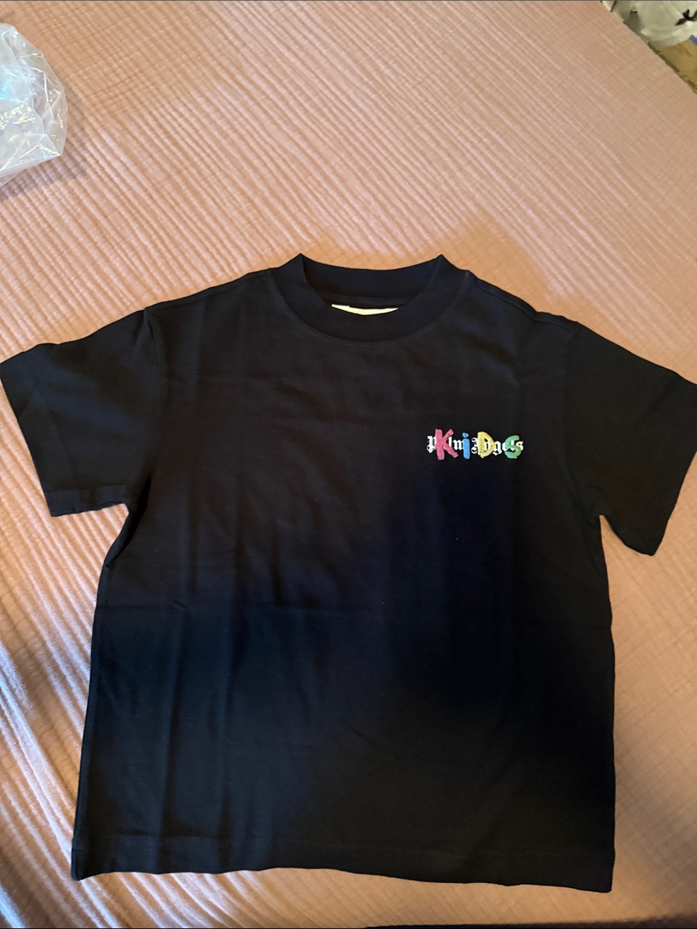Palm Angels Kids Graphic Tee with Multicolor Logo size 8 unisex